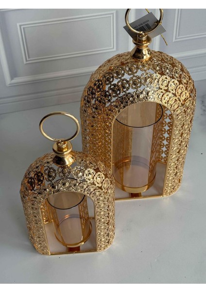 Şık Metal Gold Şamdan Seti, Zarif Dekorasyon Parçaları 2'li Set fiyatları