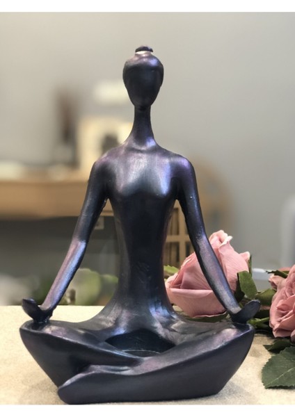 Rahatlatıcı Yoga Yapan Kadın Için Şık Tilayt Mumluk Dekoru