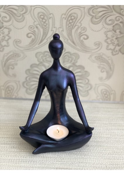 Rahatlatıcı Yoga Yapan Kadın Için Şık Tilayt Mumluk Dekoru fiyatları