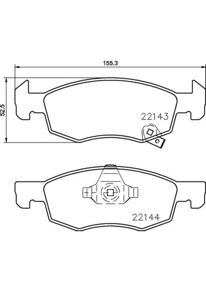 Ön Fren Balatası Corsa E 2014 &gt; 14 Jant Arka Kampanalı Frenler İçin 95517028-1605280-95524972