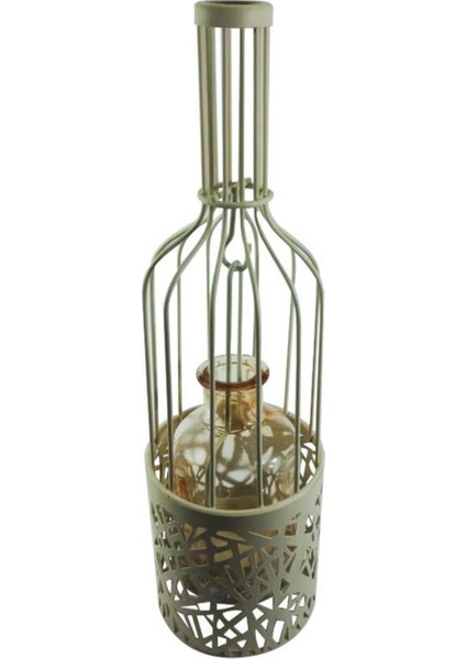 Şık Metal ve Cam Mumluk, Beyaz Tasarım, Ev Dekorasyonu Için Ideal