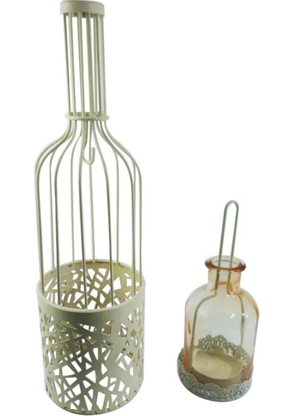 Şık Metal ve Cam Mumluk, Beyaz Tasarım, Ev Dekorasyonu Için Ideal fiyatları