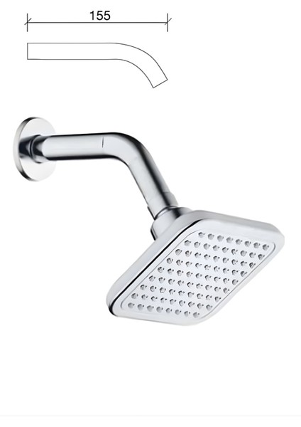 Tema Twin Ankastre Duş Başlık Başlığı Krom | Duvara Montajlı Modern Tepe Duşu Seti fiyatları