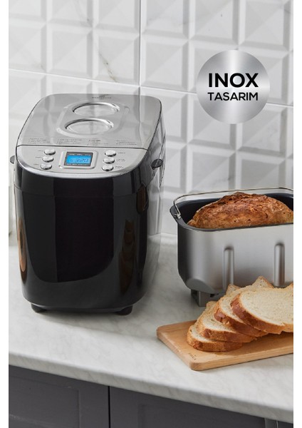 Çift Bıçaklı Inox Ekmek ve Hamur Makinesi, 1500 G, Siyah