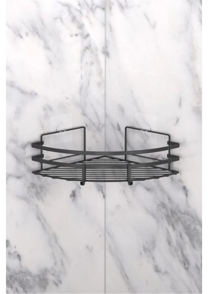 Tekno Tel ST-107 Yapışkanlı Köşelik Banyo Rafı Tekli Siyah | Deliksiz Duş Organizeri Kancalı fiyatları