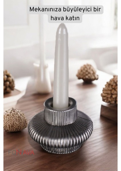 Efsane Gümüş Eskitme Şamdan Mumluk, Dekoratif ve Şık Tasarım fiyatları