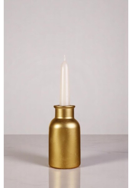 Ince Şamdan Mumluk, Altın Renk, Şık ve Zarif Tasarım