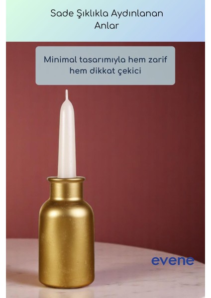 Ince Şamdan Mumluk, Altın Renk, Şık ve Zarif Tasarım fiyatları