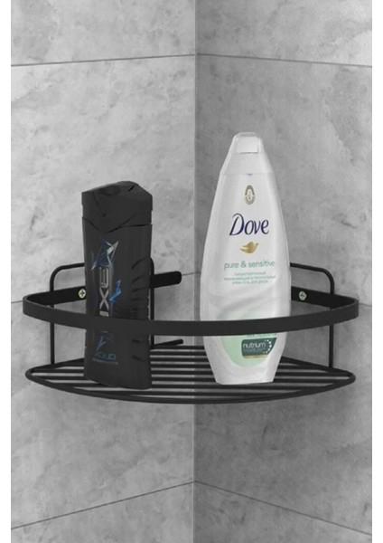 Tema Tek Katlı Köşelik Şampuanlık Mat Siyah | Paslanmaz Çelik 304 Duş Rafı Banyo Organizeri fiyatları
