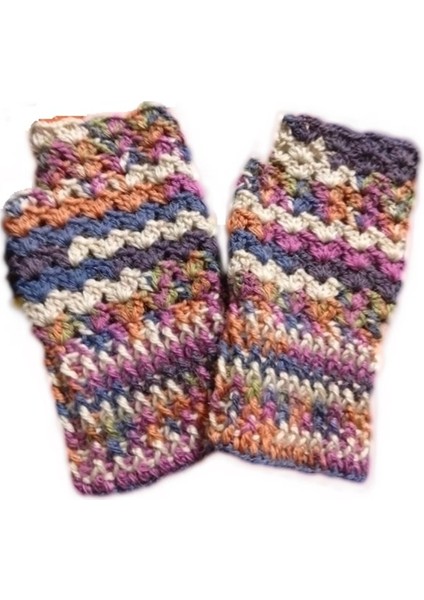 El Örgüsü Etnik Karışık Renkli Yarım Parmak Eldiven fiyatları