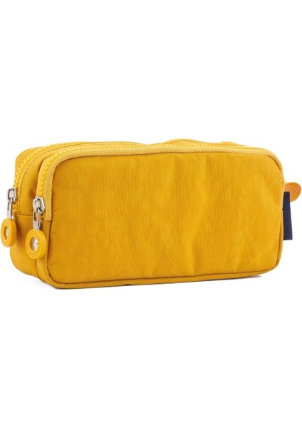 01105 Sarı Suya Dayanıklı Krinkıl Kumaş Çift Bölmeli Kalemlik Kalem Kutusu fiyatları