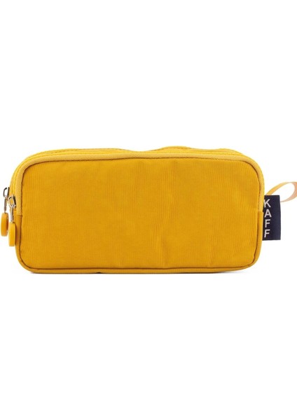 01105 Sarı Suya Dayanıklı Krinkıl Kumaş Çift Bölmeli Kalemlik Kalem Kutusu modelleri