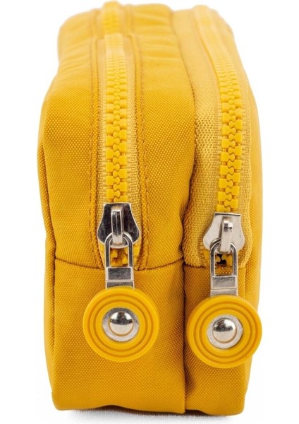 01105 Sarı Suya Dayanıklı Krinkıl Kumaş Çift Bölmeli Kalemlik Kalem Kutusu fırsatları