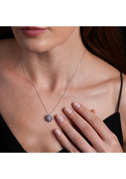 Ametis Taşlı Gümüş Lotus Kolye KLY23 fırsatları