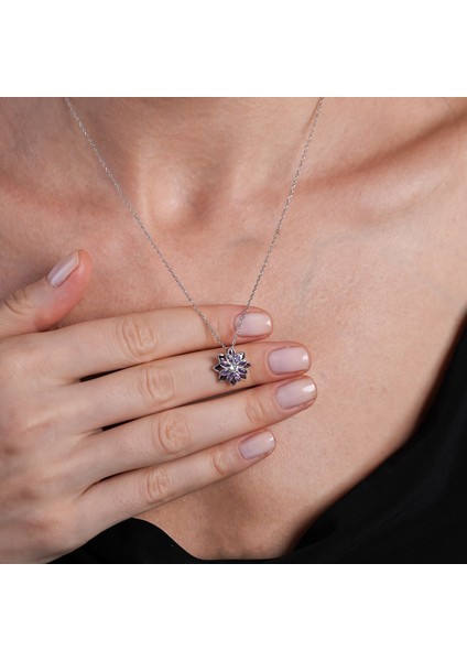 Ametis Taşlı Gümüş Lotus Kolye KLY23 indirimleri