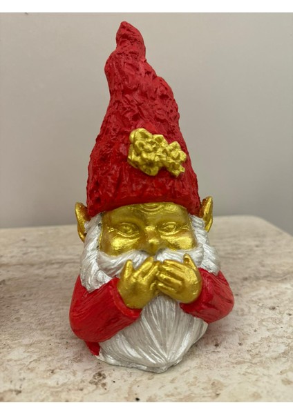 Dekoratif 18X10 cm 3'lü Cüce Noel Baba Biblo Set Kırmızı İnci Gold Renkli Ev Dekorasyon Yılbaşı Christmas Yeni Yıl Heykel fırsatları