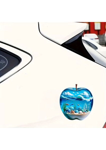 3D Elma Okyanus Duvar Çıkartması 15CM