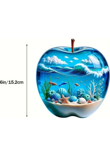 3D Elma Okyanus Duvar Çıkartması 15CM fiyatları