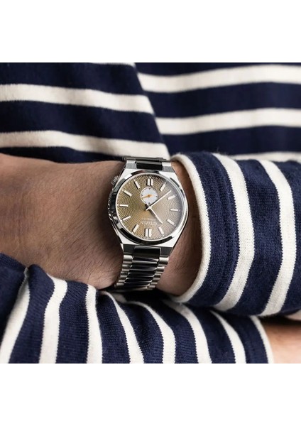 Tsuyosa Erkek Kol Saati – 40 mm – Çelik Kasa – Çelik Kordon – Altın Dokulu Kadran – Otomatik