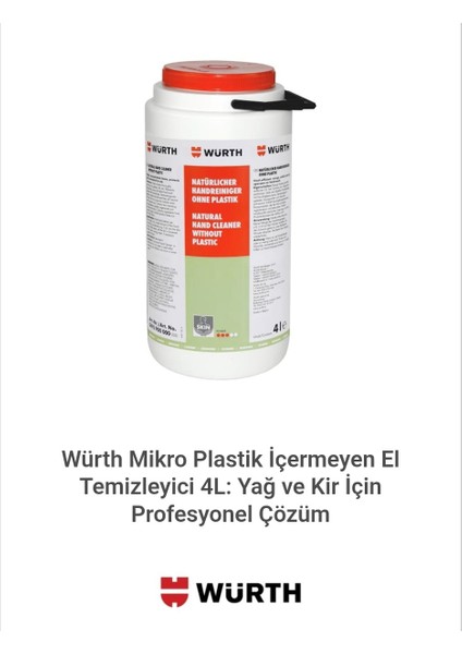 Mikro Plastik Içermeyen El Temizleyici 4l: Yağ ve Kir Için Profesyonel Çözüm fiyatları