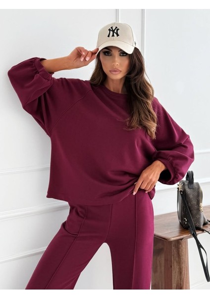Kadın Uzun Kollu Geniş Kesim Modal Bluz ve Pantolon Ikili Takım fiyatları