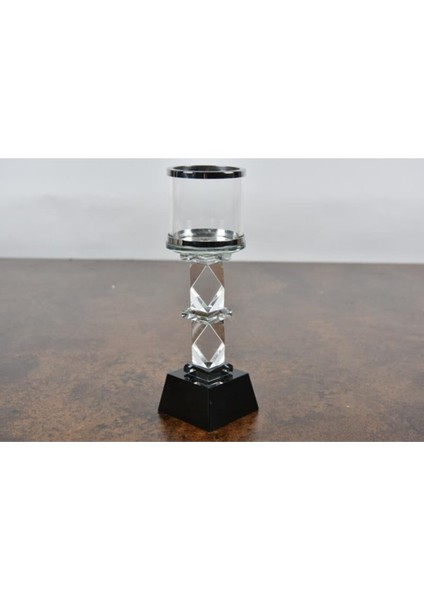 Şıne Cubes Camlı Şamdan, 22X7 Cm, Şık ve Modern Tasarım