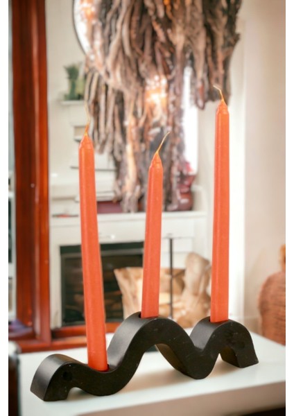 Şamdan Mumluk Dekoratif Tealight Siyah Renkli Model 13
