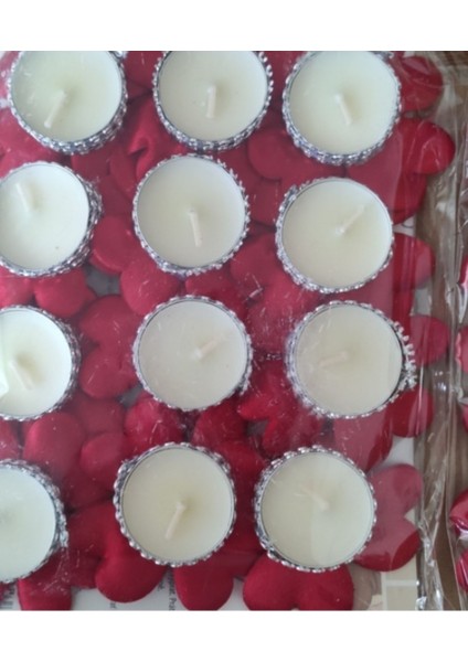 12 Adet Kırmızı Kına Mumluğu Seti, Şık ve Sıcak Atmosfer Yaratır