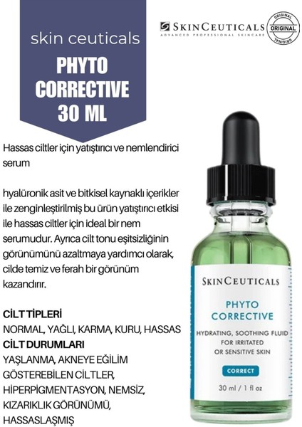 Hassasiyet Sebebiyle Oluşan Kızarıklıkları Giderici ve Yatıştırıcı Phyto Corrective Serum 30ML