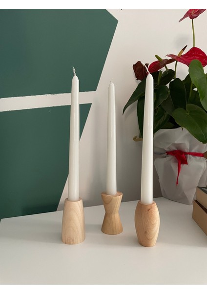 Doğal Kayın ve Dış Budak Ağacı Mumluk, Şık ve Sade Dekorasyon Parçası fiyatları