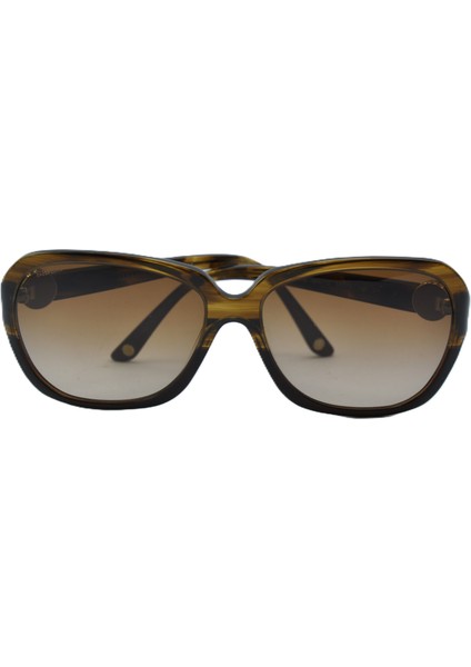 4218B 965 13 Kelebek Taşlı Kahverengi Unısex Güneş Gözlüğü