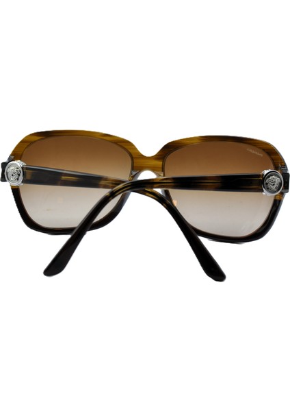 4218B 965 13 Kelebek Taşlı Kahverengi Unısex Güneş Gözlüğü