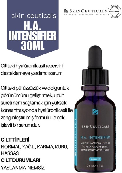 Cildin Dolgunluğunu Artıran Düzeltmeye Yardımcı Hyaluronic Acid Intensifier Serum 30ML