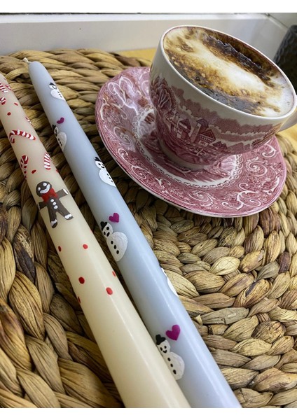 Yılbaşı Temalı Kurabiye ve Kardam Adamlı Şamdan Mum Seti