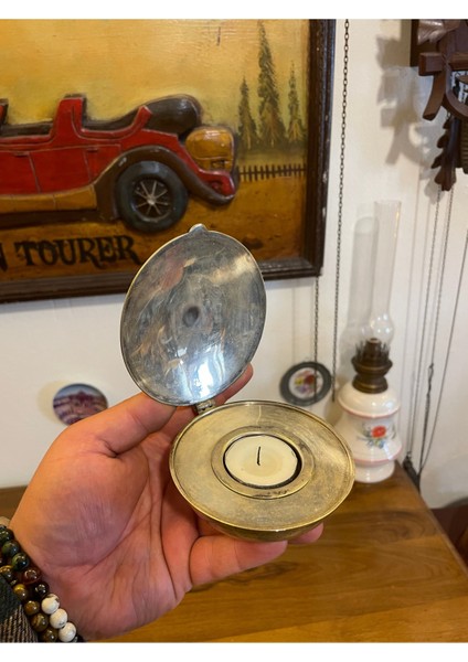 Şık Antika Gümüş Kaplama Mumluk, Zarif ve Modern Dekor Parçası