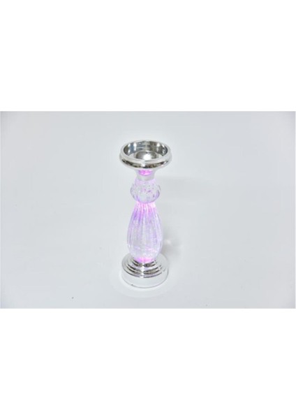 Renkli LED Işıklı Simli Şamdan, Şık ve Parlak Dekoratif Aksesuar