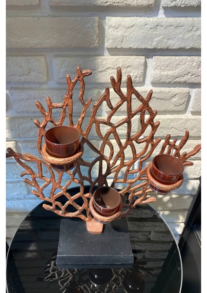 Şık Mercan Ağaç Dalı Mumluk, 40X11X43 Cm, Doğal ve Dekoratif Tasarım fiyatları