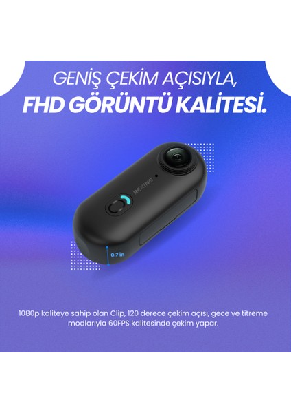 Clip Wifi Aksiyon Kamerası Fhd Giyilebilir Aksiyon Kamera | Mobil Uygulama| 6 Farklı Aparat | Su Geçirmez fiyatları