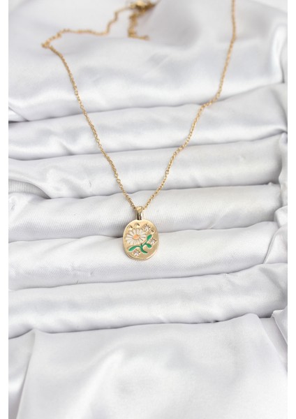 316L Çelik Zincir Papatya Figürlü Kadın Kolye - TJ-BKO10756 fiyatları