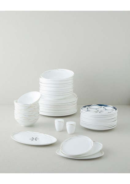 Marvelous Bone Porselen Yemek Takımı 54 Parça 12 Kişilik Lacivert fiyatları