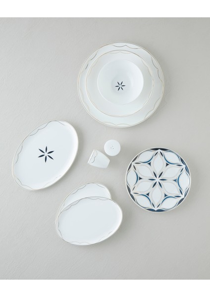 Marvelous Bone Porselen Yemek Takımı 54 Parça 12 Kişilik Lacivert modelleri