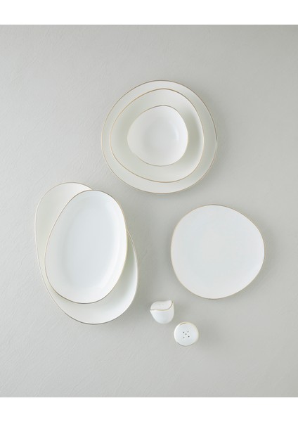 Lisbon Bone Porselen Yemek Takımı 54 Parça 12 Kişilik Gold modelleri