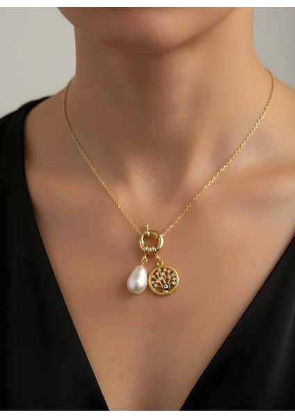 Incili Hayat Ağacı Kolye