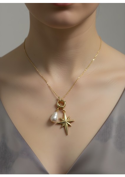 Incili Kutup Yıldızı Kolye