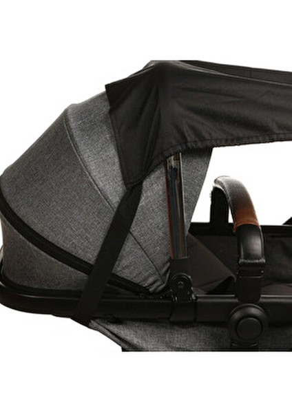 Bebek Arabası Güneşliği 1 UV Koruma Özellikli Siyah Renk Güneş Tentesi