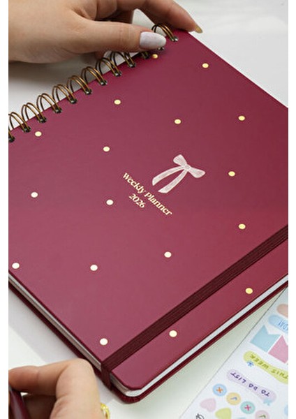 2026 Yılı Haftalık Kare Ajanda 196 Adet Fiyonk 19x21 Ölçülerinde Tekil Ajanda