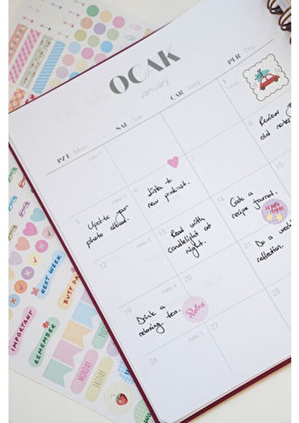 2026 Yılı Haftalık Kare Ajanda 196 Adet Fiyonk 19x21 Ölçülerinde Tekil Ajanda