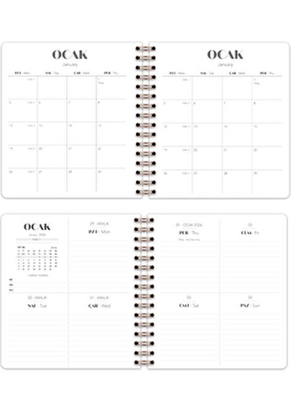 2026 Yılı Haftalık Kare Ajanda 196 Adet Fiyonk 19x21 Ölçülerinde Tekil Ajanda