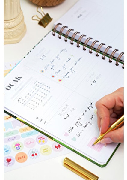 2026 Yılı Haftalık Kare Ajanda 12 Aylık Manzara 19x21 cm 90 gr