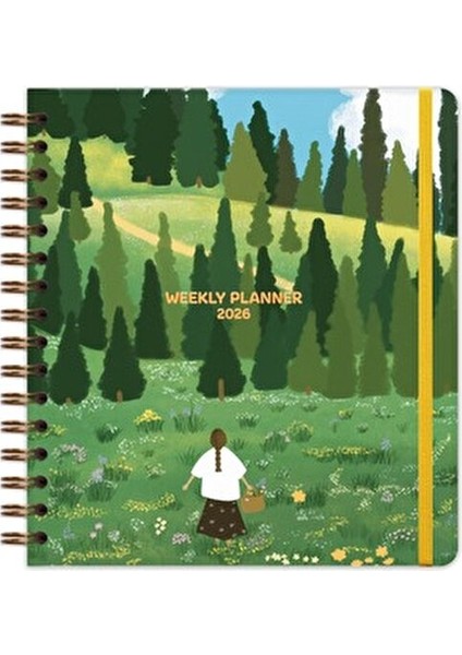 2026 Yılı Haftalık Kare Ajanda 12 Aylık Manzara 19x21 cm 90 gr